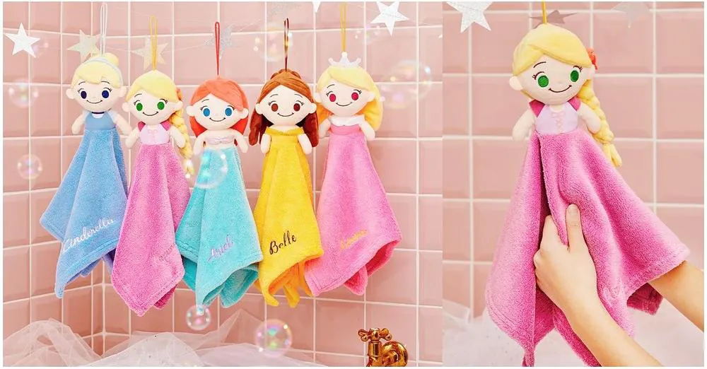 可愛到瘋掉！迪士尼粉必收「公主玩偶擦手巾」浴室瞬間變得超夢幻~